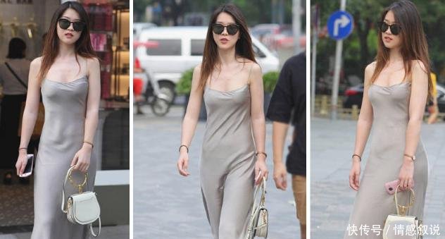 妹子真敢穿，远看就像穿着内衣在街头穿梭，简直太吸引眼球了！