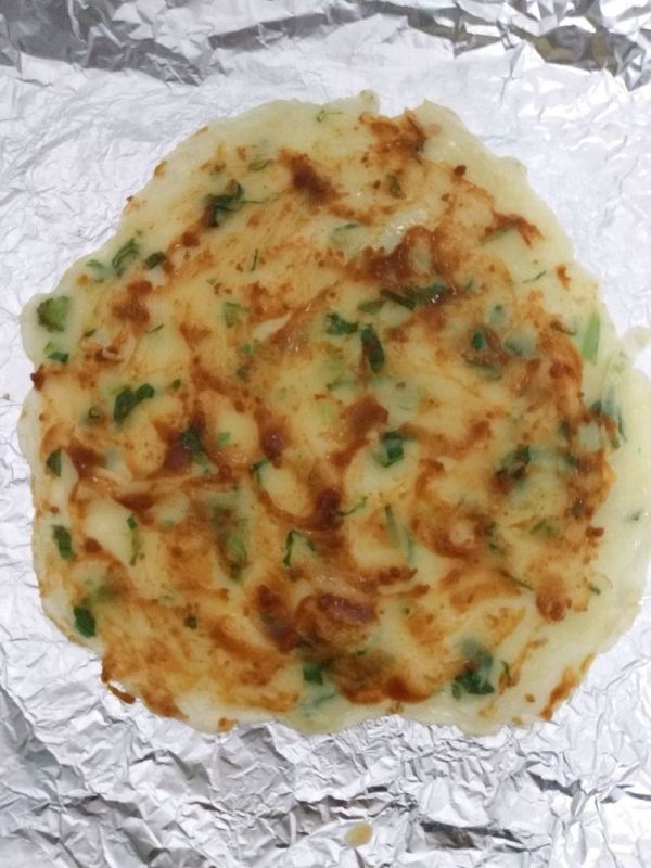  鸡蛋：白萝卜菜心鸡蛋煎饼