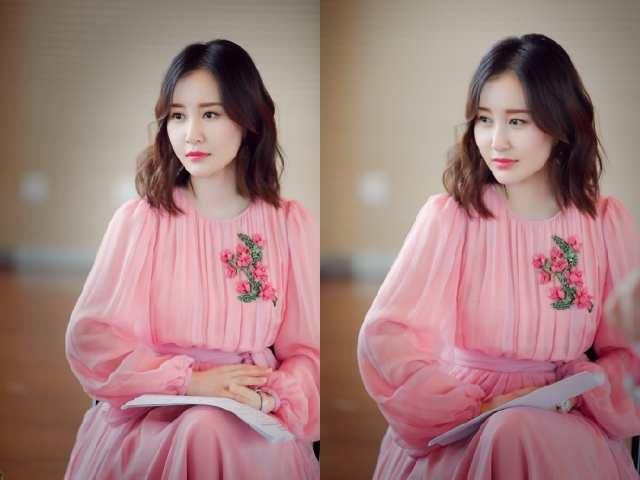 31岁舒畅再次惊艳众人，穿粉色长裙嫩到飞起，仍是初恋模样!