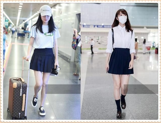 董洁真会装！38岁学21岁徐娇穿百褶裙，网友：再不疯狂就老了！