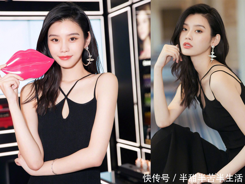 同穿吊带连衣裙，迪丽热巴美了，唐嫣美了，最亮眼的竟然是她！