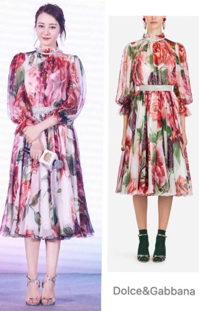 迪丽热巴撞衫戴安娜王妃侄女，明星和贵族的差距，太给国人长脸了