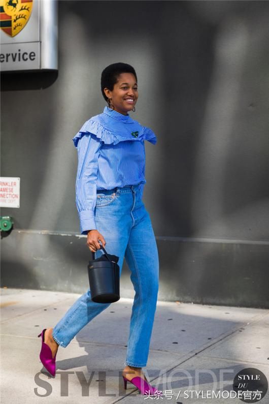 夏天街拍，就是要清爽的蓝！