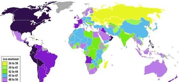 地图看世界；世界人口分布地图及世界情绪化地图