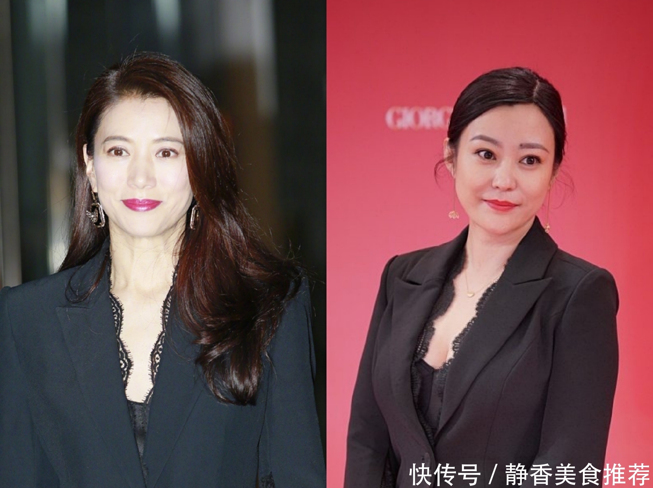 [ 不想]一身西装撞衫48岁袁咏仪，看完不想减肥了，40岁郝蕾高调走红毯