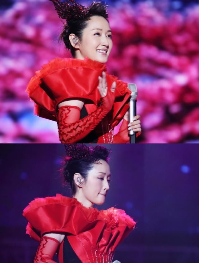 47岁还敢这么穿，大红色玫瑰裙土味十足，杨钰莹为了人气也是拼了