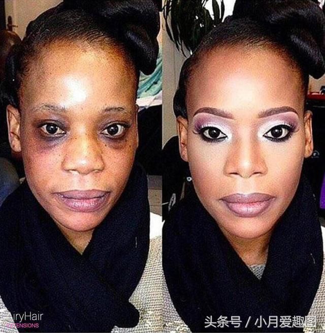难以置信的变化:女人化妆后变美了不止一点点