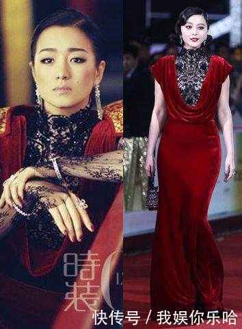 巩俐与郭采洁相差20岁，同穿条纹吊带裙，气质差距咋就这么大呢