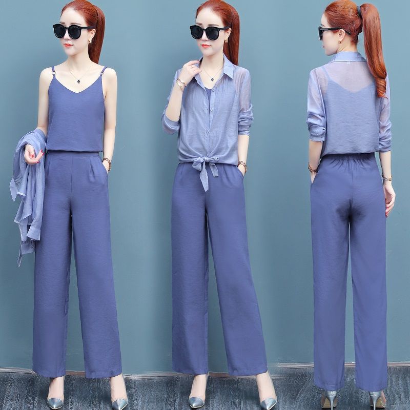 越来越多的女人，不选择穿连衣裙，都喜欢下面这阔腿裤套装