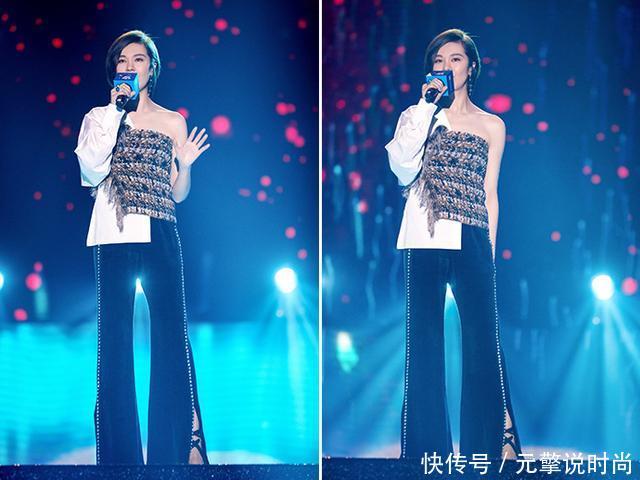 郁可唯抹胸短裙造型惊艳众人，没想到都34岁了，看这腿一点也不像