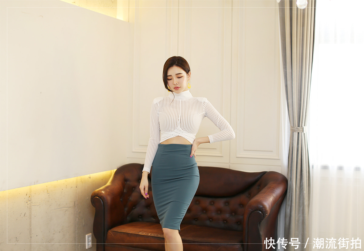 一件包臀裙被小姐姐穿的紧绷绷，看着就跟匀称