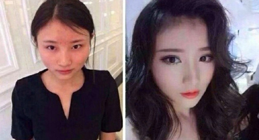 未曾化妆的女子在婚礼当天化妆后，新郎都怀疑自己是否娶错了人