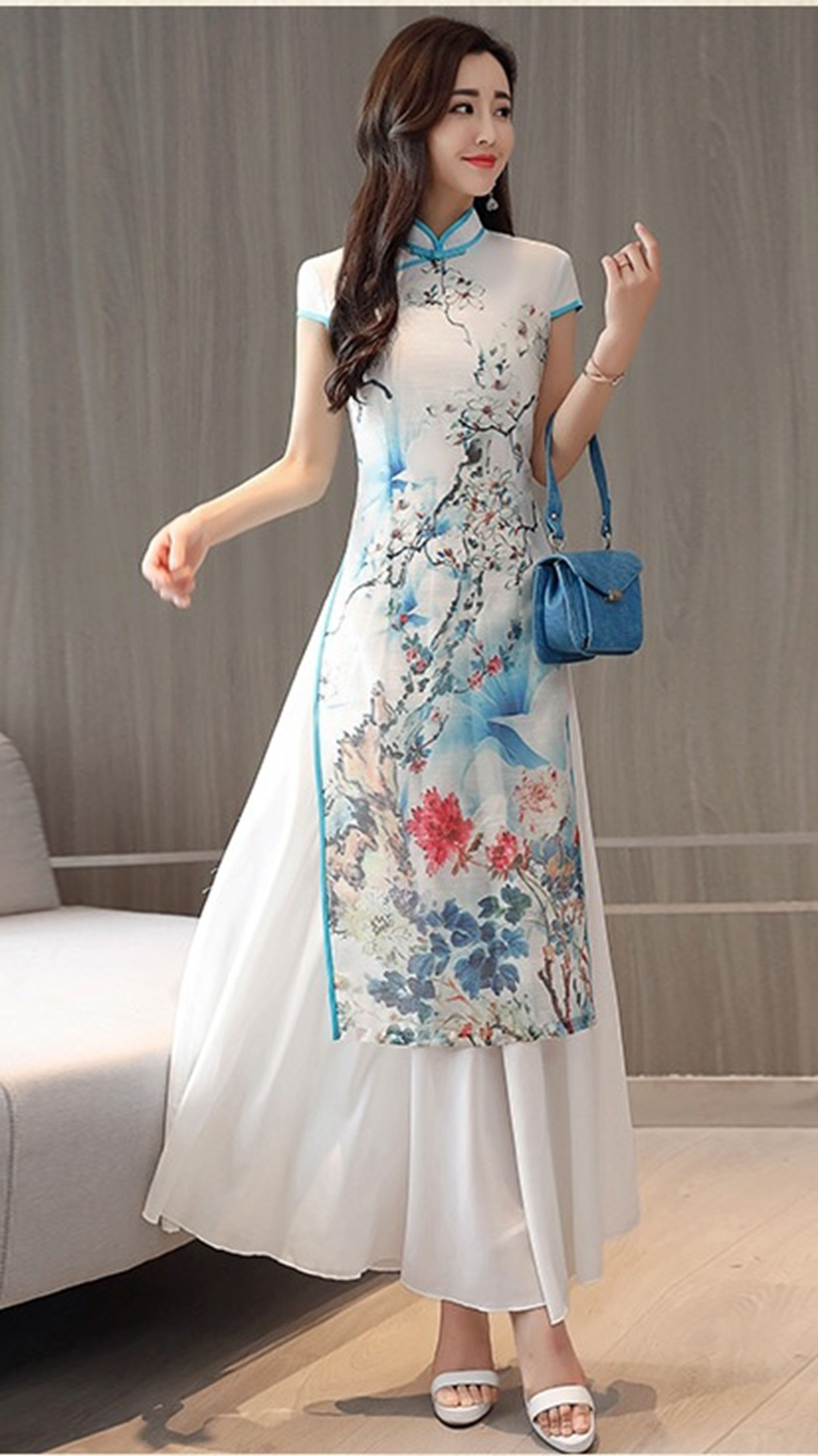 旗袍太紧绷，这款改良旗袍连衣裙，有旗袍气质，又不失现代时髦感