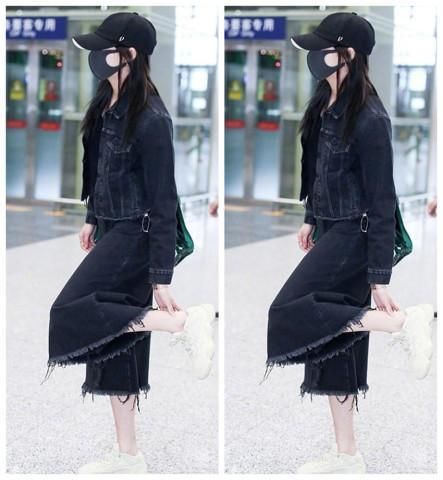 关晓彤为了显腿长，把阔腿裤变成了大裤衩，网友：腰太粗了！