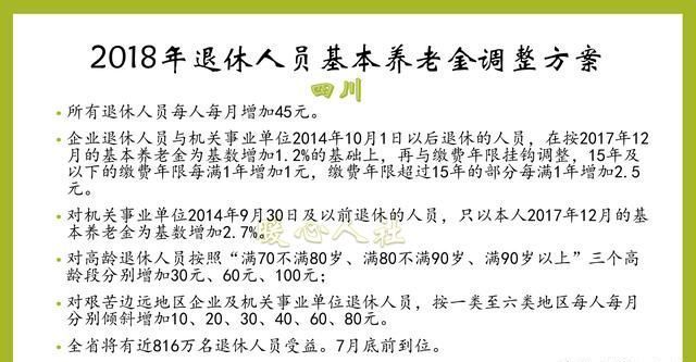 四川省人社厅：今年起，为去年底前退休人员提高基本养老金水平，