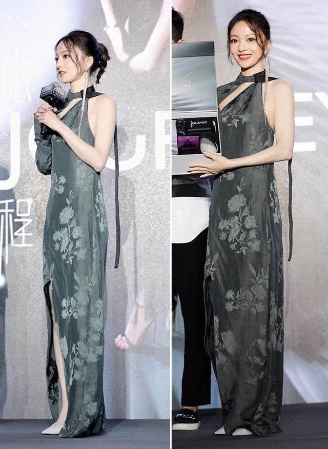 张韶涵真大胆！穿开叉旗袍还当众做这样动作 网友：这尺寸太开放