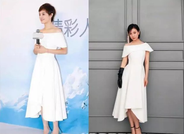 当孙俪和吴昕同穿一条裙子，终于见识到真正的“纸片肩”长啥样了