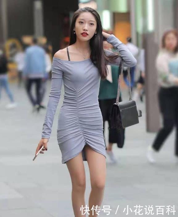 『气质』一字肩连衣裙怎么穿好看简洁修身的版型很显气质,尽显女人魅力!