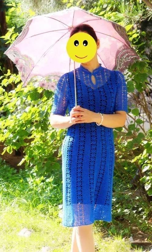 编织技巧简单的花样钩出来优雅的旗袍！