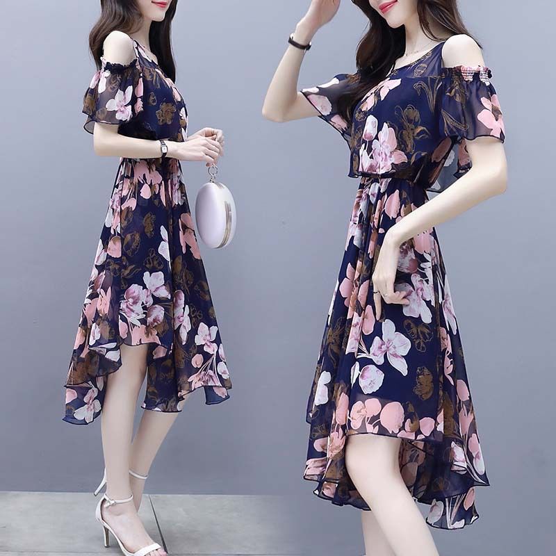 露肩连衣裙，清清爽爽小性感恰到好处，好看!