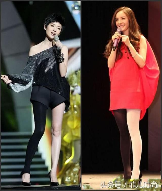 董洁胆子太大了!丝袜只穿一条腿,撞上杨幂也不输!