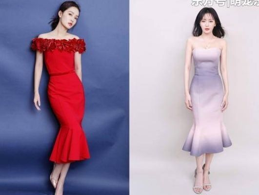 『 针织』李沁小露香肩明艳动人,秦岚抹胸设计吸睛,显身材的荷叶边鱼尾裙