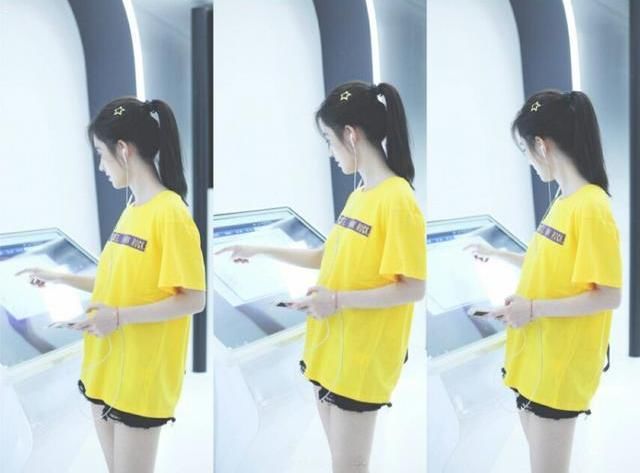 鞠婧祎机场终于好好穿裤子了，76斤“秒变”86斤，早就该这样穿