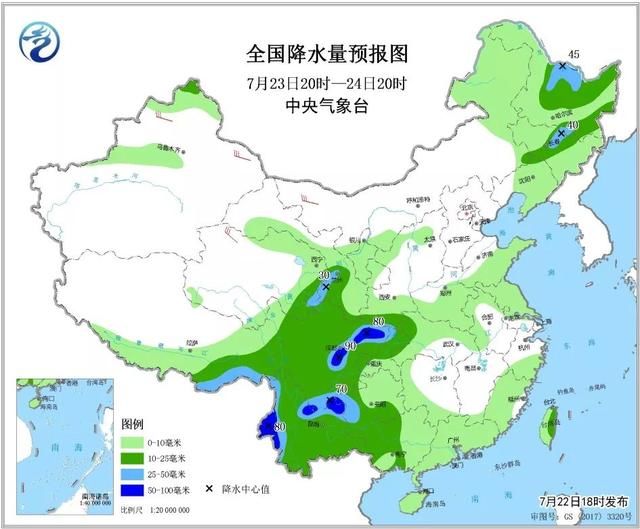 今天吉林西部、通辽局部、辽宁西部有中到大雨！局地暴雨