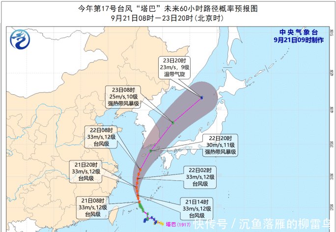  「东海」近12级！17号台风塔巴已进入我国东海，浙江沿海狂风大