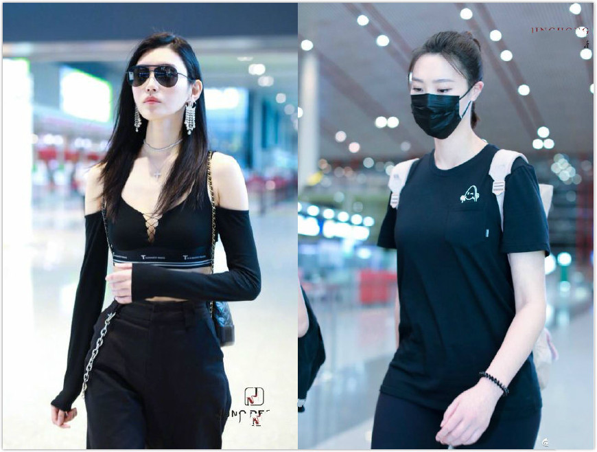 192的惠若琪撞上178的奚梦瑶，大长腿差距尴尬，果然敢露很重要