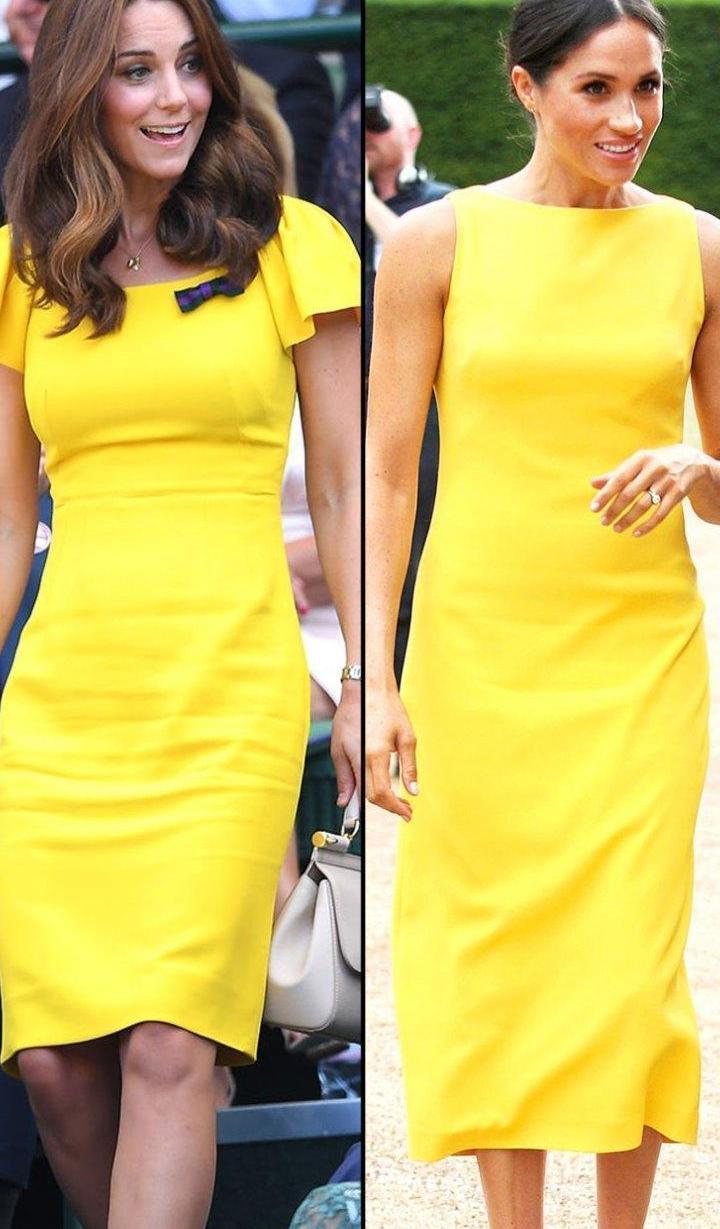 凯特生完路易斯多了一件“黄宝石”首饰, 搭黄色连衣裙非常洋气!