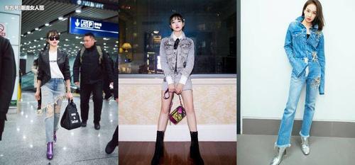 宋茜真的瘦了！穿牛仔短裙暴露了一双大长腿，网友：女神般的身材