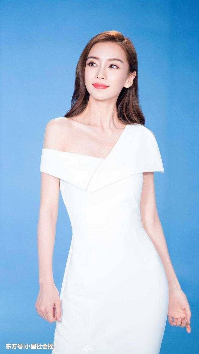 杨颖时尚大片, 一袭深v吊带连衣裙, 有点小清新!