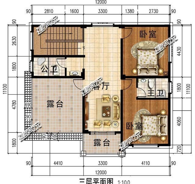  #排队#3款占地120平的别墅，30多万建，村里人都排队上门找你要图纸