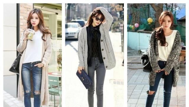  尽显：开衫+牛仔裤这样穿,时髦好看又清新柔美,尽显品味气质