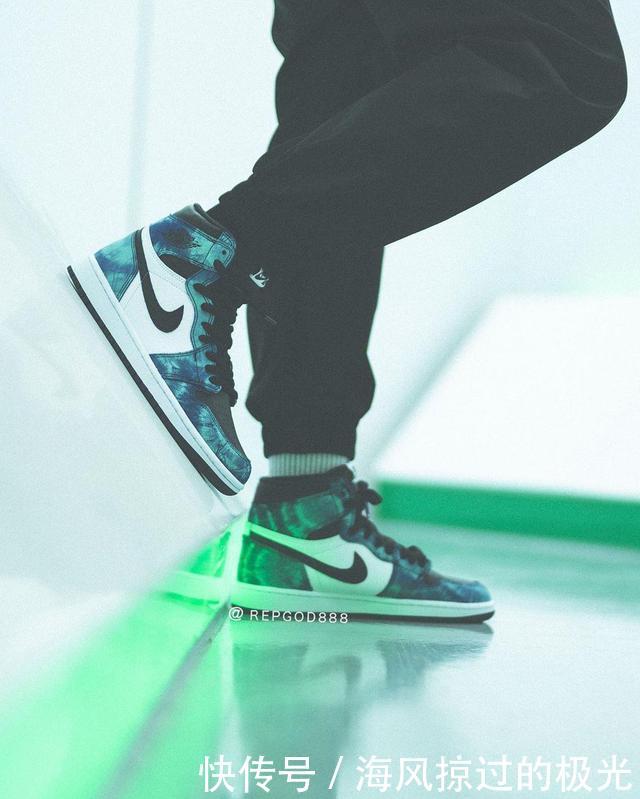  抢先@扎染Air Jordan 1上脚抢先看！神仙颜值，你说香不香