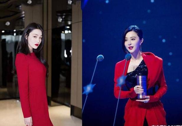 张馨予开衩红裙明艳动人，再看范冰冰，只想说一句：李晨好福气