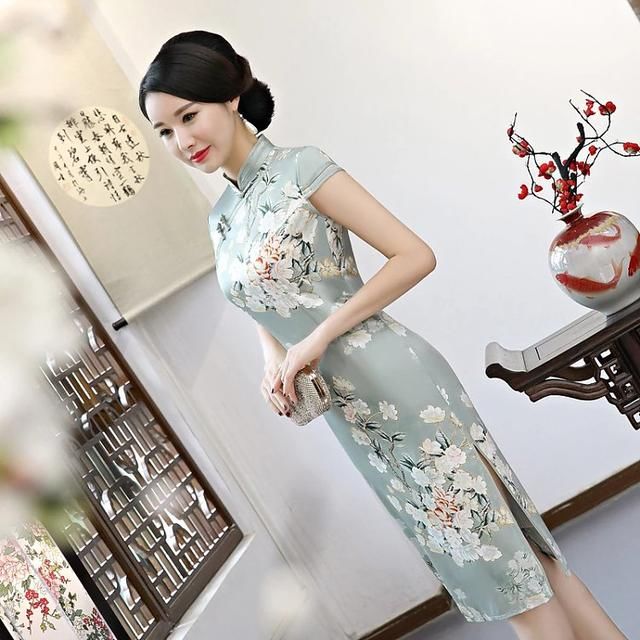 修身高档优雅旗袍，描摹春花秋月之美好！