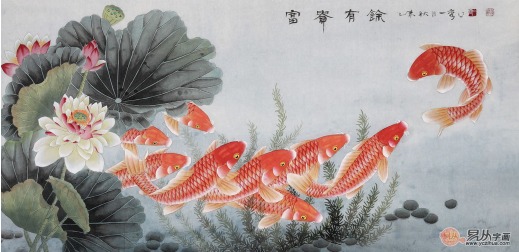 王一容擅长画什么 招财九鱼图可谓是一绝