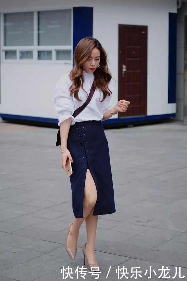  风景■街拍：小姐姐搭配一双气质的尖头高跟鞋，走在路上也是一道美丽的风景