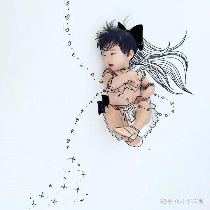  「作品」会画画的老爸把儿子画进了宫崎骏的作品，这才叫真正的“晒娃”！