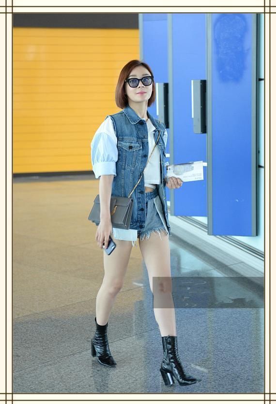 没张俪的筷子腿真别把短裤反着穿，像袁姗姗穿出大象腿就尴尬了