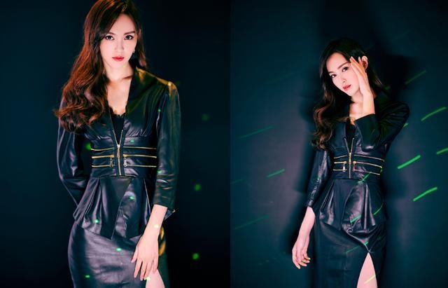 48岁李嘉欣与35岁唐嫣同穿橘色皮裙，网友:高级脸才是关键!