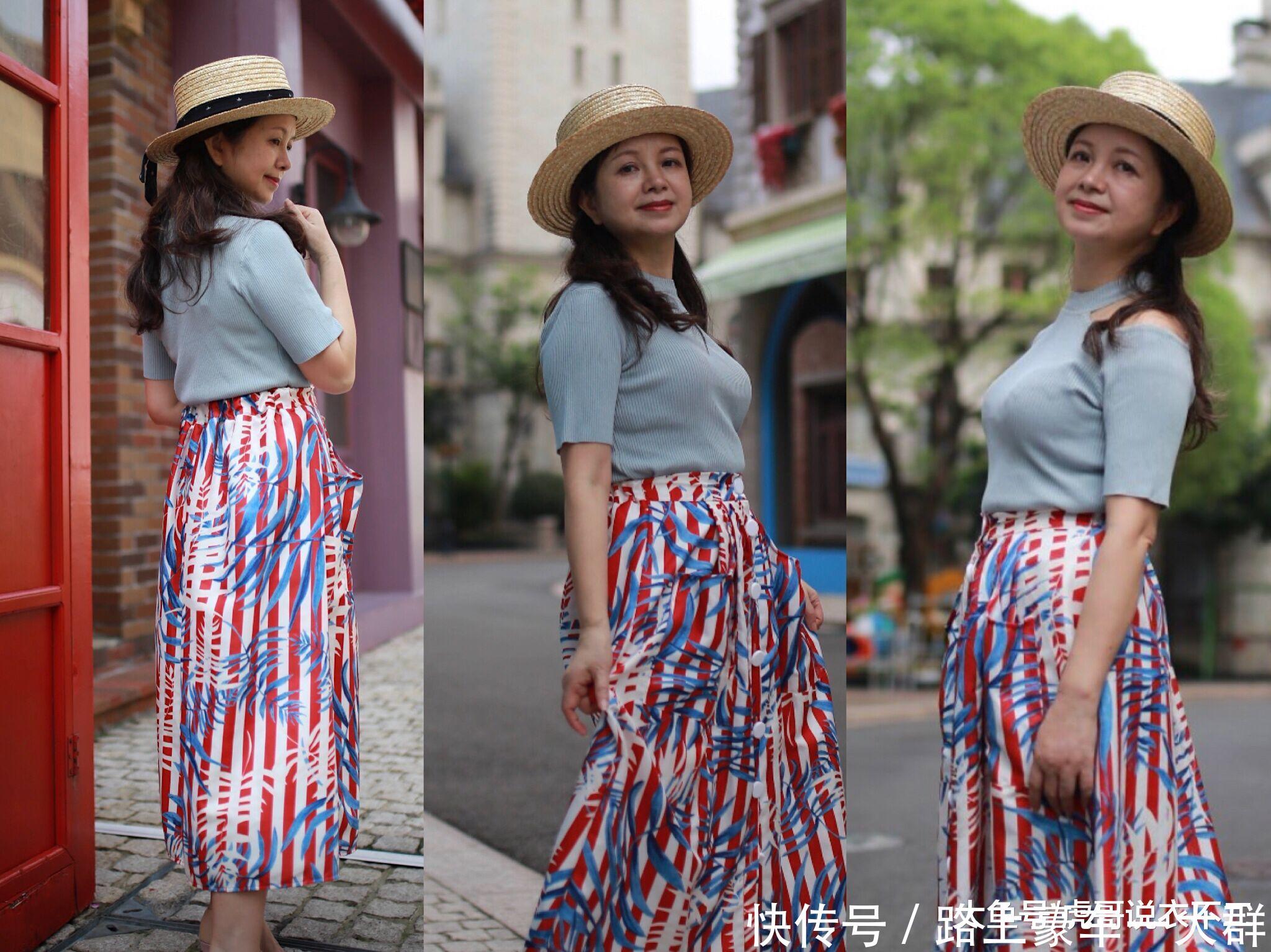 『蓝色』女人到五十岁别穿总穿旧衣服,这些优雅知性的款式,女儿们多看看