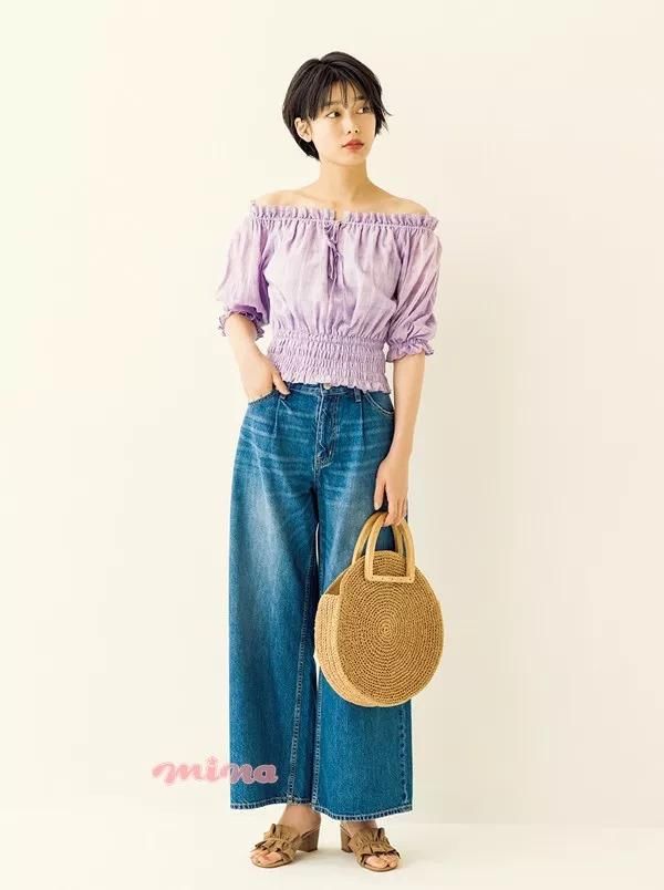 搭配｜这条裤子太秀了吧？百搭时尚还显腿长 推荐牛仔阔腿裤的16