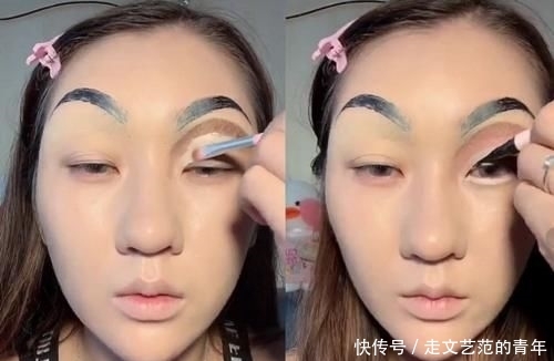  家看到@美术生把脸当“画布”，实力仿妆“韩佩泉”，看到成品：收徒吗？