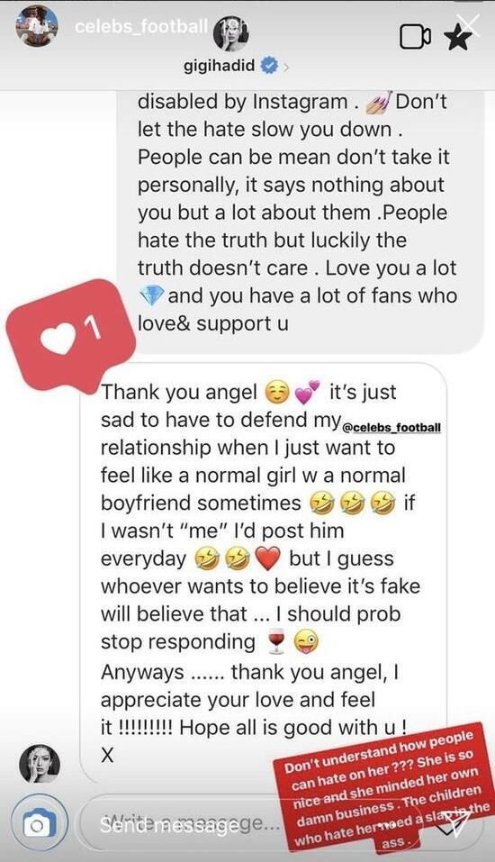 与美渣被疑假恋情真炒作 吉吉哈迪德发声反驳