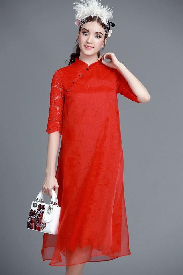 不同面料风格在旗袍上的呈现