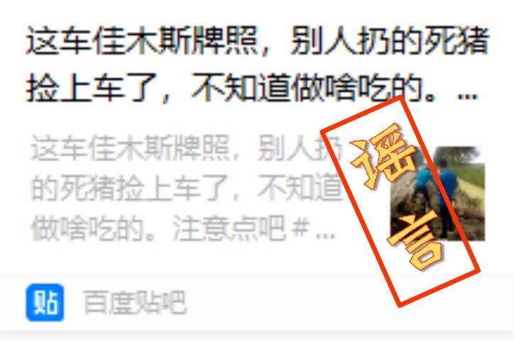 网警辟谣丨捡死猪做吃的?谣言!!!