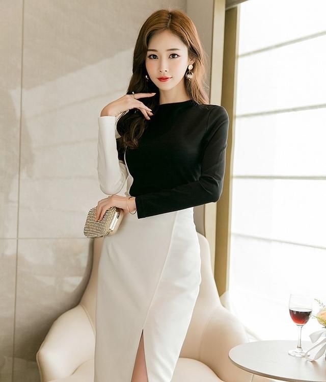 红酒醇香包臀裙，高档的大美女，自然非同凡响